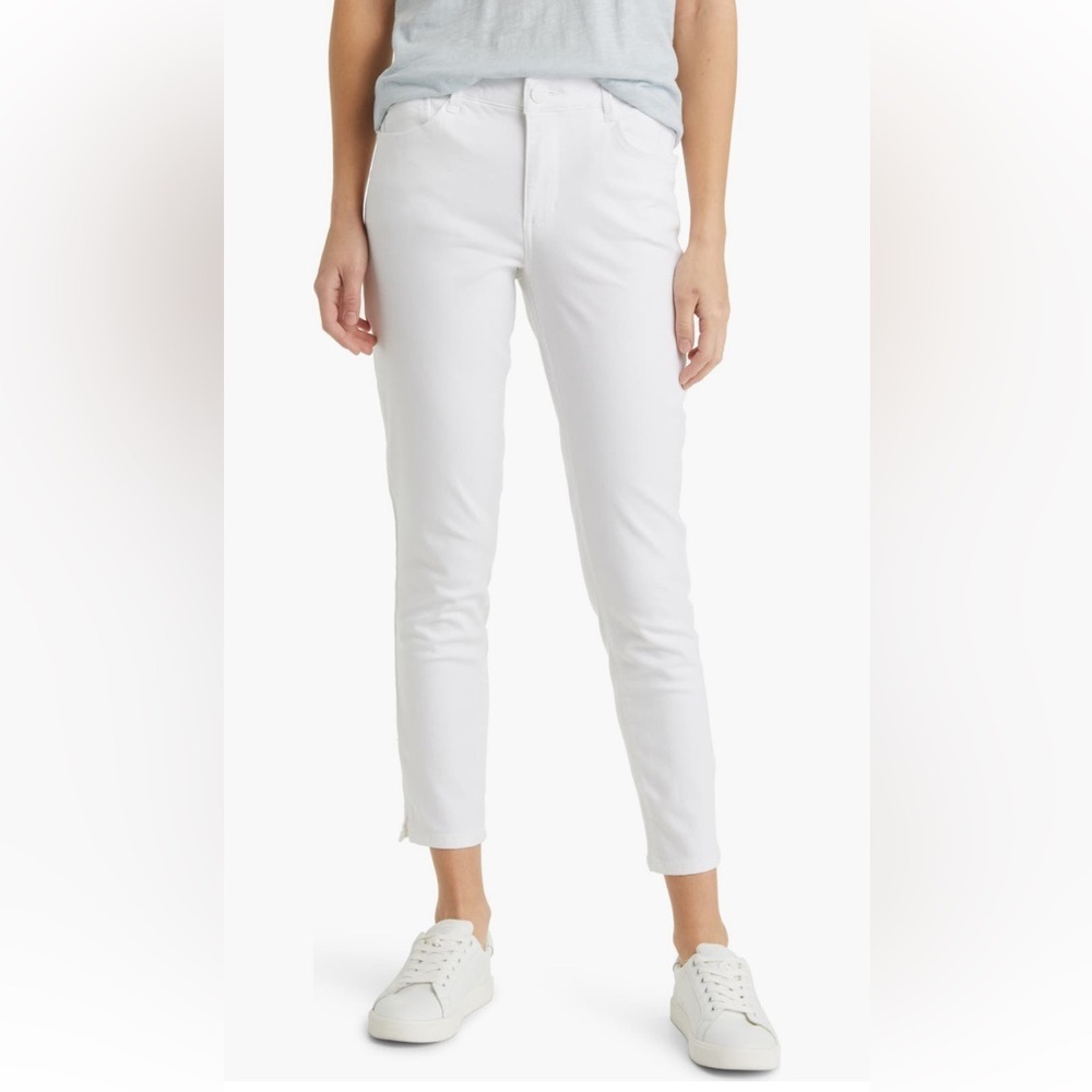 Wit & Wisdom High Waist Ankle Skinny Pants in Optic White Size 14 NWT